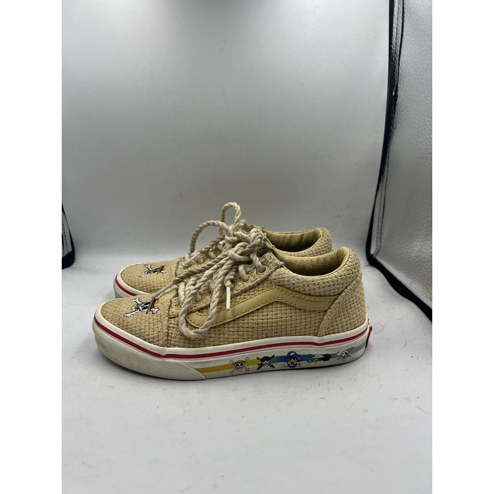 Vans Shoes One Piece Authentic Skate Sneaker Straw‎ Hat Beige Youth Sz 1 500714